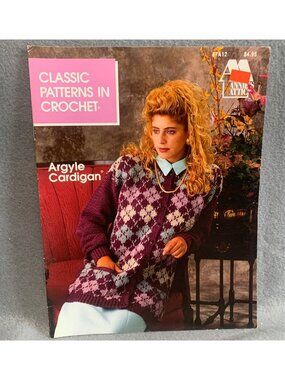 Annie's Attic Crochet Pattern Book - Argyle Cardigan & Tapestry Vest